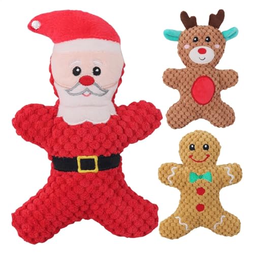 Ylnailky Weihnachts-Quietsch-Plüsch-Hundespielzeug – Süßes Quietsch-Hundespielzeug | Kauspielzeug Für Welpen | Weiches Haustierspielzeug, Gefüllt, Niedlich, Langlebig, Interaktives, Weihnachtliches Ylnailky Weihnachts-Quietsch-Plüsch-Hundespielzeug – Süßes Quietsch-Hundespielzeug | Kauspielzeug Für Welpen | Weiches Haustierspielzeug, Gefüllt, Niedlich, Langlebig, Interaktives, Weihnachtliches von Ylnailky