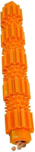 Ymhapp Kauspielzeug für Hunde, Gummi, Kauspielzeug für aggressives Kauen, Zahnreinigung und langsames Füttern, 1 Stück, Orange von Ymhapp