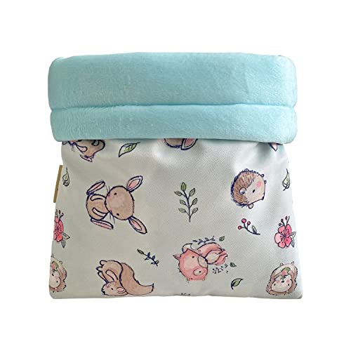 Handgefertigter süßer Kuschelsack, Schlafsack, Höhle für Igel, Baby, Meerschweinchen, Hamster, Ratte, Frettchen, Eichhörnchen und andere Kleintierbetten (blau) von Ymid Select