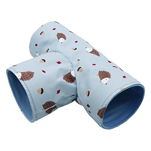 Handmade Small Animal 3-Way Hideout Tunnel Collapsible Pet Play Toy Tunnel Tube for Dwarf Rabbit Hamster Guinea Pig Chinchilla Sugar Glider Hedgehog (Blue) von Ymid Select