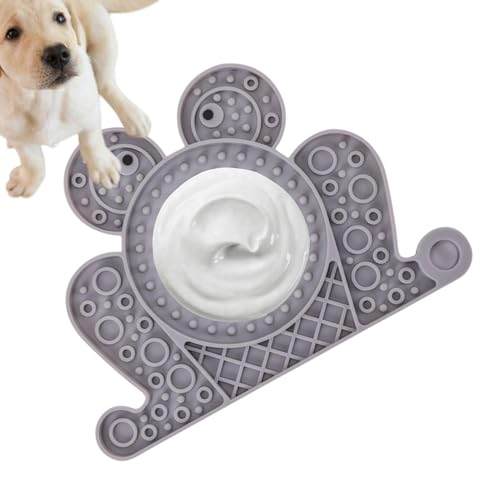 Hund Lick Pad, Welpe Licking Matte | Saugnäpfe Feeder Hunde Lick Bowl Matte Form | Nicht-Schlupf-Platte, Tablett, interaktive, leckbare langsame Feeder-Beruhigung, Haustierreisen, mentale Stimulation von Ynnhik