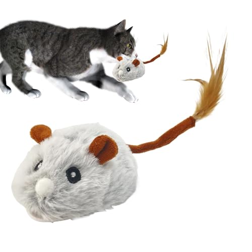 Interaktive Katzenspielzeugmaus | Weiche Gummimaus, bewegliche Maus, USB, Aufladen – interaktives Zubehör für Haustiere, elektronisches quietschendes Tierspielzeug mit Rad Interaktive Katzenspielzeugmaus | Weiche Gummimaus, bewegliche Maus, USB, Aufladen – interaktives Zubehör für Haustiere, elektronisches quietschendes Tierspielzeug mit Rad von Ynnhik