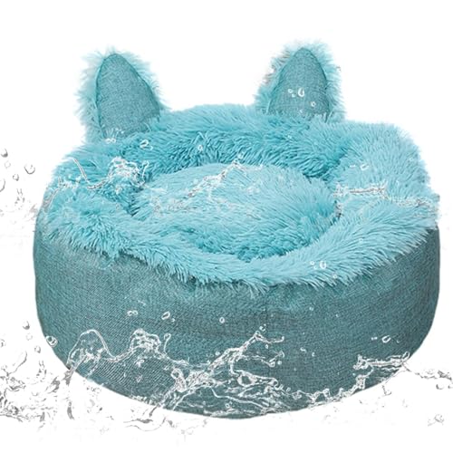 Ynnhik Rundes Plüschbett für Haustiere, warmes und rutschfestes Katzenkissen | weiches Hundebett mit wasser- und staubdichtem Boden, rundes Samtbett Ynnhik Rundes Plüschbett für Haustiere, warmes und rutschfestes Katzenkissen | weiches Hundebett mit wasser- und staubdichtem Boden, rundes Samtbett von Ynnhik