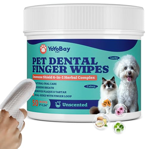 YoYoBay Zahnreinigungstücher für Hunde, geruchlos, 50 Stück von YoYoBay