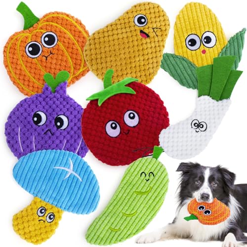 Yohome Quietschendes Hundespielzeug ohne Füllung, langlebig, weiches Plüsch, Kauspielzeug, niedliches Tier, unterhaltsames, interaktives Spielzeug für Welpen, kleine, mittelgroße Rassen, 8 Stück Yohome Quietschendes Hundespielzeug ohne Füllung, langlebig, weiches Plüsch, Kauspielzeug, niedliches Tier, unterhaltsames, interaktives Spielzeug für Welpen, kleine, mittelgroße Rassen, 8 Stück von Yohome