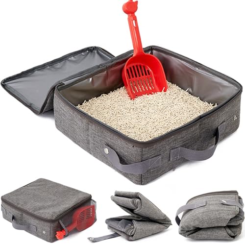 30 * 30 cm Katzentoilette Faltbar Katzen, Faltbare Tragbare Katzentoilette, Faltbare Katzentoilette Mit Deckel, Faltbare Katzentoilette, Katzen Katzenklo, Kann als Kätzchentoilette, Grau 30 * 30 cm Katzentoilette Faltbar Katzen, Faltbare Tragbare Katzentoilette, Faltbare Katzentoilette Mit Deckel, Faltbare Katzentoilette, Katzen Katzenklo, Kann als Kätzchentoilette, Grau von Yoihuqi