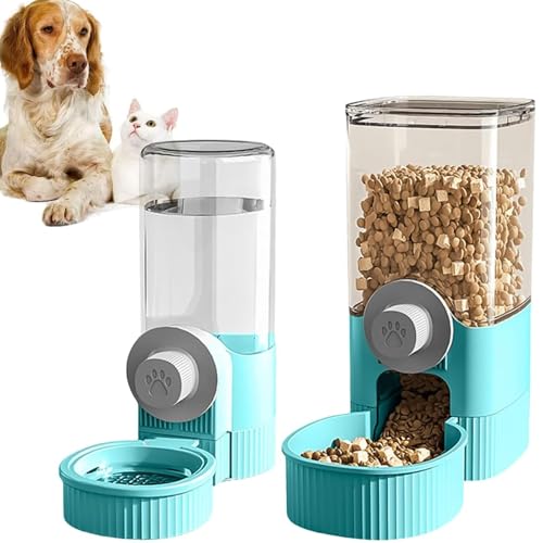 Yoihuqi Hanging Automatic Food Water Dispenser, All-in-One Gravity Pet Feeder, Katzenfutter und Wasserspender Set 2 in 1, Cage Automatic Feeder Set, Automatischer Futterspender, für Kleine Haustiere von Yoihuqi