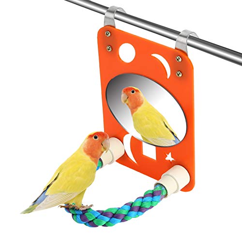 Yokawe Bird Mirror Swing Papageienkäfig Spielzeug Mit Seil Barsch Für Sittich Kakadu Nymphensittich Conure Lovebirds Finch Kanaren 1# von Yokawe