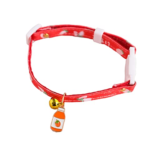 Yokawe Haustier-Halskette, bedruckt, strapazierfähig, Obstmuster, Haustierhalsband, Hundezubehör, Rot von Yokawe