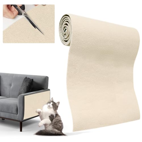 Yokuni Kratzmatte Selbstklebend 200cmx40cm, Katzen Kratzmatte, Kratzteppich Katze, Kratzmatte Katze DIY Trimmbarer, Kratzteppich Selbstklebend Wand Für SchüTzt Sofa von Yokuni