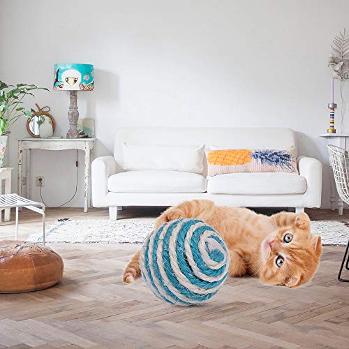 YolieraArt 5 cm Sisalball, Katzenspielzeug, Kratz-Kauen, interaktives Haustier-Spielzeug mit Sound, strukturierter Katzenball für Krallenübungen, Kätzchen-Spielspielzeug für Indoor-Katzen YolieraArt 5 cm Sisalball, Katzenspielzeug, Kratz-Kauen, interaktives Haustier-Spielzeug mit Sound, strukturierter Katzenball für Krallenübungen, Kätzchen-Spielspielzeug für Indoor-Katzen von YolieraArt