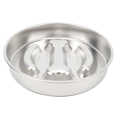 YolieraArt Futternapf aus 304 Edelstahl, 2 Tassen, Kapazität 4 mm, rutschfeste Silikonbasis, für kleine, mittelgroße und große Haustiere, Hunde und Katzen, langsames Füttern, leicht zu reinigen von YolieraArt