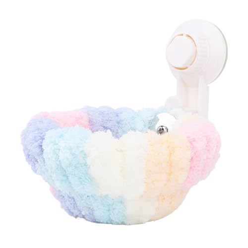YolieraArt Großes halbrundes Marshmallow-ähnliches Vogel-Plüschhaus, Fleece und Kunststoff, warmes Schlafbett für Papageien (klein) von YolieraArt