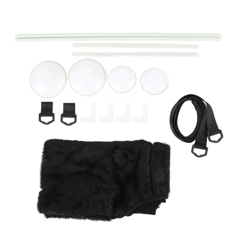 YolieraArt Katzen-Fensterbett mit Saugnapf, 15 kg Tragkraft, 49,2 x 30,5 cm, warmer Plüsch, einlagig, stabiles Netz und Fiberglas-Stangen, für Indoor-Katzen (schwarz) von YolieraArt
