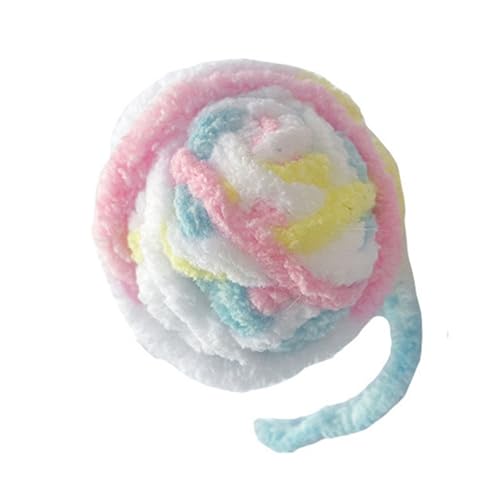 YolieraArt Katzengarnball-Spielzeug, Haustier-Wollspielzeug mit Glocke, Macaron-Farben, interaktives Spiel für Katzen, Kätzchen, Welpen, handgefertigt aus hochwertigem Wollgarn und Acryl-PVC, weich von YolieraArt