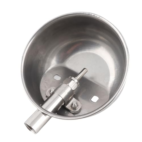 YolieraArt Schweine-Wassernapf aus Edelstahl, verdickter Nutztier-Trinknapf, automatisches Wasserversorgungssystem, Trinknapf für Schweine, Kühe, Schafe, Ziegen, Hunde (Medium 80-105 mm) von YolieraArt