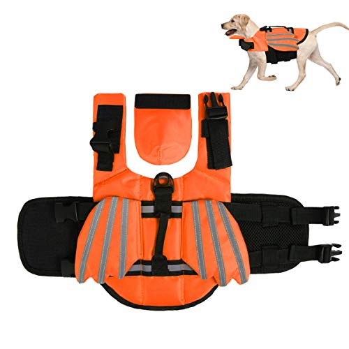 Hund Schwimmweste Haustier Lebensretter Sicherheitsschutz mit Reflektierenden Streifen Griff zum Schwimmen Strandbootfahren von Yolispa