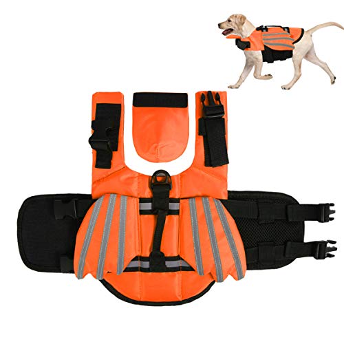Hund Schwimmweste Haustier Lebensretter Sicherheitsschutz mit Reflektierenden Streifen Griff zum Schwimmen Strandbootfahren Hund Schwimmweste Haustier Lebensretter Sicherheitsschutz mit Reflektierenden Streifen Griff zum Schwimmen Strandbootfahren von Yolispa