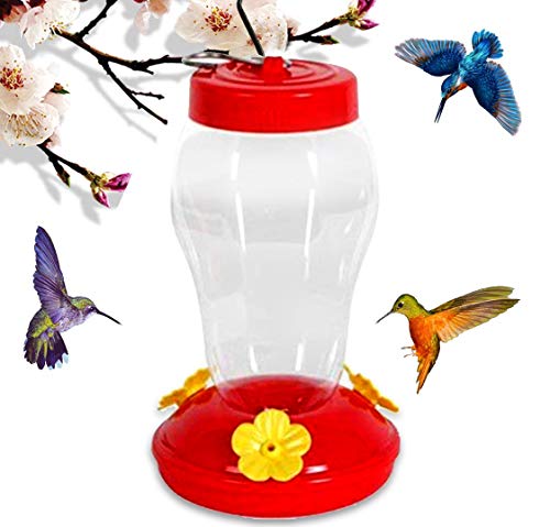 Kolibri Feeder für Garten im Freien Hängen Kunststoff Blume Eisen Haken Vogel Feeder 3 Fütterungsport von Yolispa