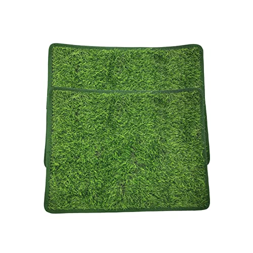 Yolispa 2Pcs Welpen Töpfchen Pad Gras Matte Wiederverwendbare Künstliche Gras Matten Haustier Töpfchen Fach Ausbildung Matte für Zu Hause Im Freien Töpfchen Verwenden von Yolispa