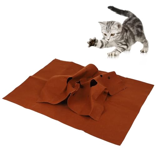 Yolispa Fun Play Mat for Cat Ripple Rug Cat Activity Mat Collapsible Bite Resistant Pad von Yolispa
