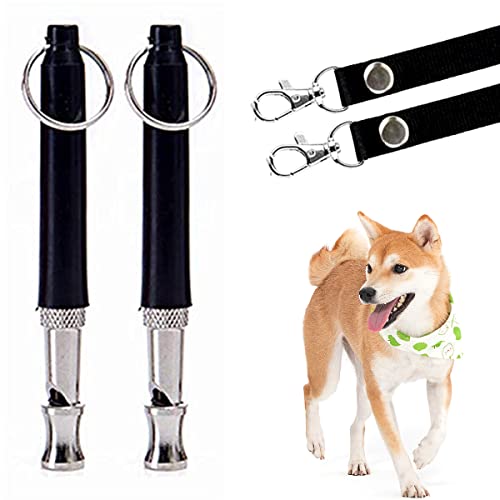 Yolispa Hundepfeife, 2 Stück verstellbare, leise Hundepfeife mit Schlüsselband, Hundepfeife zum Stoppen von Bellen und Hundetrainingspfeife, für das tägliche Training von Hunden von Yolispa