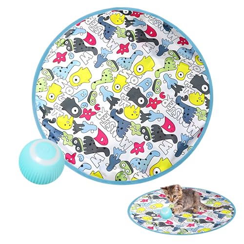 Yolispa Interaktives Katzenspielzeug Bälle, Katzenspielzeug Ball Elektrisch mit Spielmatte Katze, USB Rechargeable Katzenball Elektrisch, Katzenspielmatte Haustierspielzeug, für Jagdübungen Yolispa Interaktives Katzenspielzeug Bälle, Katzenspielzeug Ball Elektrisch mit Spielmatte Katze, USB Rechargeable Katzenball Elektrisch, Katzenspielmatte Haustierspielzeug, für Jagdübungen von Yolispa