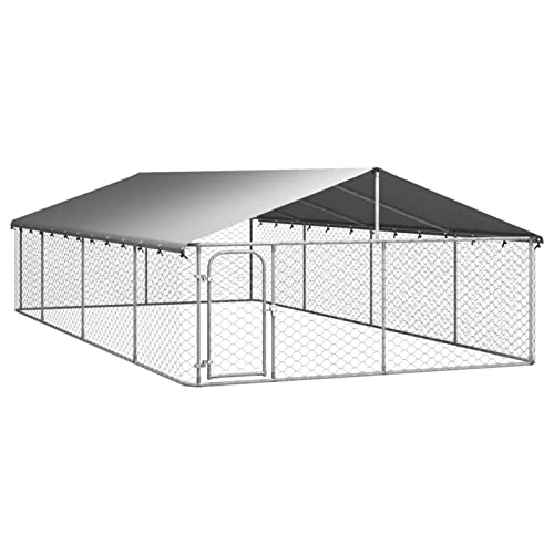 Yolola Outdoor-Hühnerstall, Freilaufgehege Stahl mit Dach, Freigehege Hühner 600x300x150 cm, Silbern, Für Hühnern, Hennen, Enten und Andere Kleintiere Yolola Outdoor-Hühnerstall, Freilaufgehege Stahl mit Dach, Freigehege Hühner 600x300x150 cm, Silbern, Für Hühnern, Hennen, Enten und Andere Kleintiere von Yolola