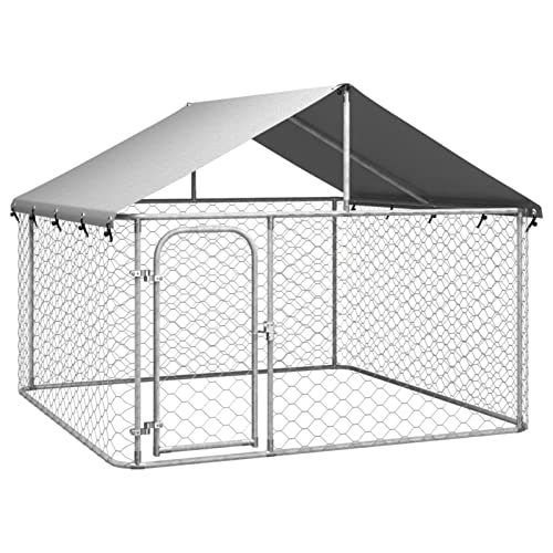 Yolola Outdoor-Hühnerstall,Hühnerhaus Freilaufgehege Stahl mit Dach Freigehege Hühnergehege Hühnerkäfig,Gehege Hühner 200x200x150 cm Für Hühnern, Hennen, Enten und Anderen Kleintieren von Yolola
