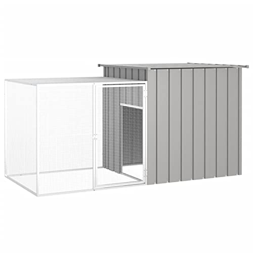Yolola hühnerkäfig Outdoor,hühnerkäfig Verzinkter Stahl, Hühnerstall Geflügelstall,Hühnerstall Freilaufgehege-Grau-200 x 91 x 100 cm von Yolola