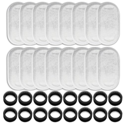 Yominerr 16-Pack-Wasserbrunnenfilter mit Vorfilterschwämmen für 108/3,2L & 67 Unzen/2L-Haustierspender von Yominerr