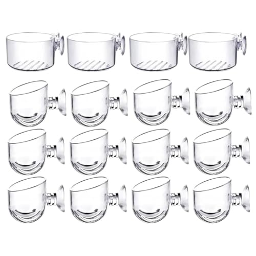 Yominerr 16pcs Wasserpflanzent Cups Kit Transparente Acryl -Wasserpflanzentopf -Kit Aquarium Dekoration 2 Formen von Yominerr