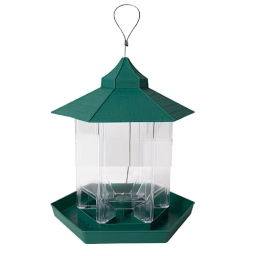 Yominerr Futterspender für Wildvögel, Pavillon, Futterspender für Vögel, Futternapf, Große Kapazität, Aufhängestation mit 6 Futteröffnungen für Den Garten A von Yominerr