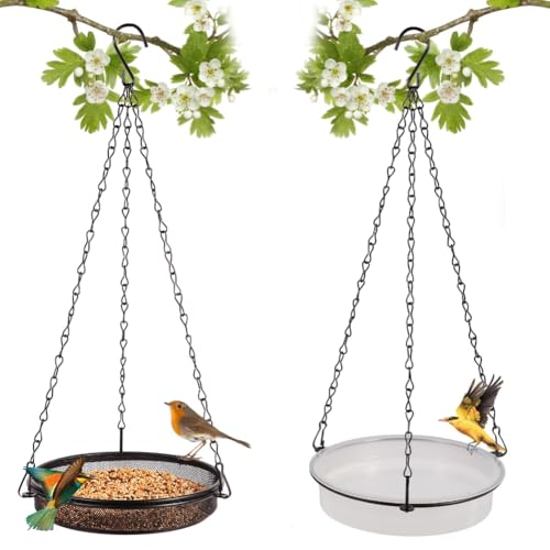 Yominerr Hängende Vogelhäuschen und Bad für Kleine Metallschale im Freien Perfekt zum Anziehen Von Vogelgartenvogelbad Tablett Yominerr Hängende Vogelhäuschen und Bad für Kleine Metallschale im Freien Perfekt zum Anziehen Von Vogelgartenvogelbad Tablett von Yominerr