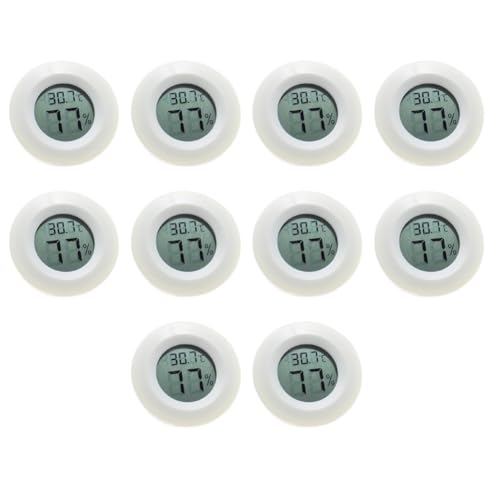 Yominerr Mini LCD-Digitalthermometer Hygrometer Sensorsonde für Gefrierschrank 10 Stück Runder Temperatur- und Luftfeuchtigkeitstester Yominerr Mini LCD-Digitalthermometer Hygrometer Sensorsonde für Gefrierschrank 10 Stück Runder Temperatur- und Luftfeuchtigkeitstester von Yominerr