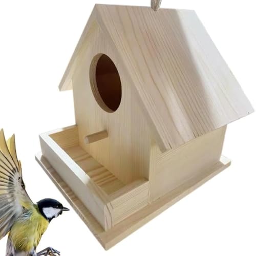Yominerr Vogelhäuschen für Draußen, Aufhängbarer Futterkasten Aus mit Stange, Haustierhäuschen für Kolibris, Kardinalsvögel, für Draußen von Yominerr