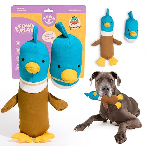 Yomp Entenspielzeug für Hunde – Plüschspielzeug für Hunde – robustes, langlebiges Hunde-Kauspielzeug mit natürlichem Segeltuch und Knisterpapier – interaktives Hundespielzeug, lustiges Yomp Entenspielzeug für Hunde – Plüschspielzeug für Hunde – robustes, langlebiges Hunde-Kauspielzeug mit natürlichem Segeltuch und Knisterpapier – interaktives Hundespielzeug, lustiges von Yomp