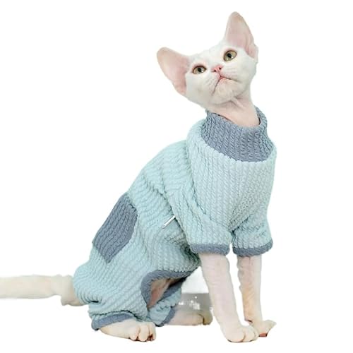 Jumpsuit aus Baumwolle ohne Haare, weicher Pyjama, runder Kragen, Schleife, Pullover, Haustier-Kleidung mit Ärmeln, hochelastisches Vierbeiner-Outfit für den Innenbereich, kleine Katzen, Heimgebrauch Jumpsuit aus Baumwolle ohne Haare, weicher Pyjama, runder Kragen, Schleife, Pullover, Haustier-Kleidung mit Ärmeln, hochelastisches Vierbeiner-Outfit für den Innenbereich, kleine Katzen, Heimgebrauch von YongXinMY