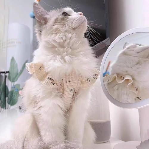 Katzen-Hemd mit Blumenmuster für Haustiere, Frühling und Sommer, Waffel-Rüschenbesatz, ärmellose Weste, weich, atmungsaktiv, dehnbar, für Hunde und Katzen, Kleidung für kleine Haustiere, Spaziergänge Katzen-Hemd mit Blumenmuster für Haustiere, Frühling und Sommer, Waffel-Rüschenbesatz, ärmellose Weste, weich, atmungsaktiv, dehnbar, für Hunde und Katzen, Kleidung für kleine Haustiere, Spaziergänge von YongXinMY