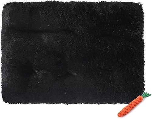 YongXinMY Hundebett-Matte, Katzenbett-Pad, weich, warm, selbstheizend, Plüschdecke für Welpen, Kätzchen, waschbar, wendbar, für drinnen und draußen, Kofferraum (3XL, 125 x 85 cm, Schwarz) von YongXinMY