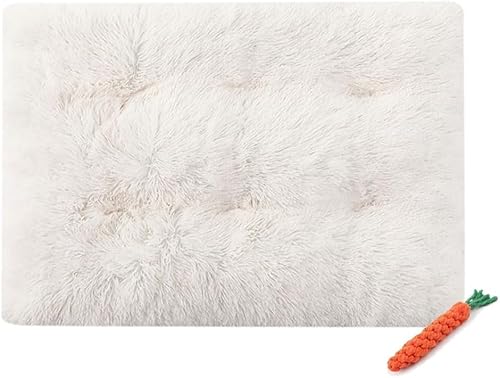 YongXinMY Hundebett-Matte, Katzenbett-Pad, weich, warm, selbstheizend, Plüschdecke für Welpen, Kätzchen, waschbar, wendbar, für drinnen und draußen, Kofferraum (3XL, 125 x 85 cm, Weiß) von YongXinMY