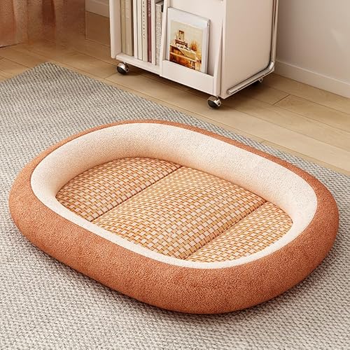 YongXinMY Kühlendes Haustierbett aus Eisrattan, für den Sommer, atmungsaktiv, gewebte Katzen- und Hundematte mit PP-Baumwollrand, rutschfest, bequem, langlebig, Kühlkissen für kleine Haustiere YongXinMY Kühlendes Haustierbett aus Eisrattan, für den Sommer, atmungsaktiv, gewebte Katzen- und Hundematte mit PP-Baumwollrand, rutschfest, bequem, langlebig, Kühlkissen für kleine Haustiere von YongXinMY
