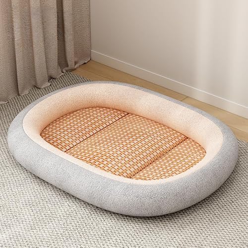 YongXinMY Kühlendes Haustierbett aus Eisrattan, für den Sommer, atmungsaktiv, gewebte Katzen- und Hundematte mit PP-Baumwollrand, rutschfest, bequem, langlebig, Kühlkissen für kleine Haustiere YongXinMY Kühlendes Haustierbett aus Eisrattan, für den Sommer, atmungsaktiv, gewebte Katzen- und Hundematte mit PP-Baumwollrand, rutschfest, bequem, langlebig, Kühlkissen für kleine Haustiere von YongXinMY