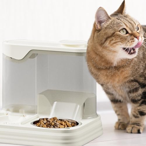 Yongmcxhhj Automatischer Katzenfutter Und Wasserspender Futterautomat Katze Und Wasserspender 30x25x23cm 2 In 1 Gravitation Katzenfutter Automat Unterstützt Einfaches Füttern Für Katzen Kleine Hunde von Yongmcxhhj