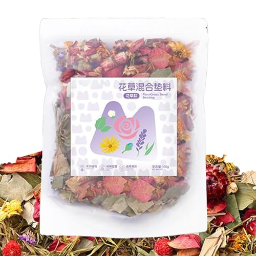 Yongmcxhhj Bunny Einstreu,100g Getrocknete Meerschweinchen Streu - Matte Feuchtigkeitsabsorption Langanhaltende Düfte Beruhigende Lebensraumdekoration Für Kleine Frettchen Hühner Käfig Katze von Yongmcxhhj