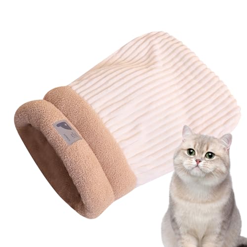 Yongmcxhhj Katzen Schlafsack,Gemütlicher Katzenschlafsack - Teilweise Geschlossenes Design Kuschelhöhle Für Winter Herbst Auto Reise Zuhause Weihnachten von Yongmcxhhj