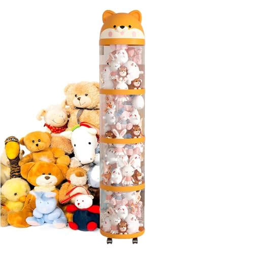 Yongmcxhhj Stofftier-Aufbewahrungsbehälter Mit Rollen – Durchsichtige Mehrzweck-Box Für Puppen, Plüschtiere Organisiert Kinderzimmer, Wohnzimmer Oder Gästezimmer, Stapelbar Und Platzsparend von Yongmcxhhj