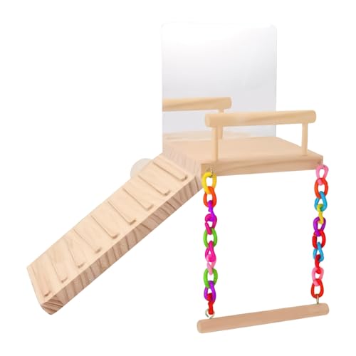 Yongmcxhhj Vogelkletterleiter | Holz Vogel Schaukel Mit Spiegel | Multifunktionale Sitzstange Für Papageien Sittiche Kanarienvögel Yongmcxhhj Vogelkletterleiter | Holz Vogel Schaukel Mit Spiegel | Multifunktionale Sitzstange Für Papageien Sittiche Kanarienvögel von Yongmcxhhj