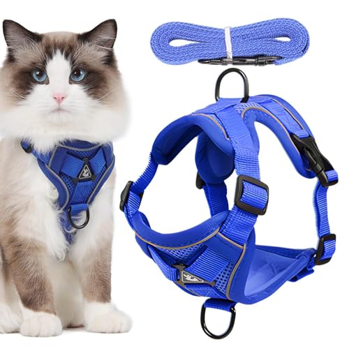 Katzengeschirr Mit Leine Ausbruchsicher, Verstellbar Katze Brustgeschirr Mit Reflektierend Streifen & Atmungsaktiv Netzgewebe, Katzengeschirr Mit Leine Set Für Katzen Kitten Hunde Katzengeschirr Mit Leine Ausbruchsicher, Verstellbar Katze Brustgeschirr Mit Reflektierend Streifen & Atmungsaktiv Netzgewebe, Katzengeschirr Mit Leine Set Für Katzen Kitten Hunde von Yonuaret