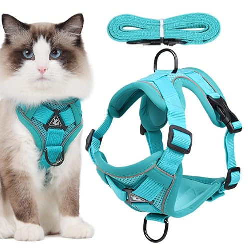 Katzengeschirr Mit Leine Ausbruchsicher, Verstellbar Katze Brustgeschirr Mit Reflektierend Streifen & Atmungsaktiv Netzgewebe, Katzengeschirr Mit Leine Set Für Katzen Kitten Hunde Katzengeschirr Mit Leine Ausbruchsicher, Verstellbar Katze Brustgeschirr Mit Reflektierend Streifen & Atmungsaktiv Netzgewebe, Katzengeschirr Mit Leine Set Für Katzen Kitten Hunde von Yonuaret